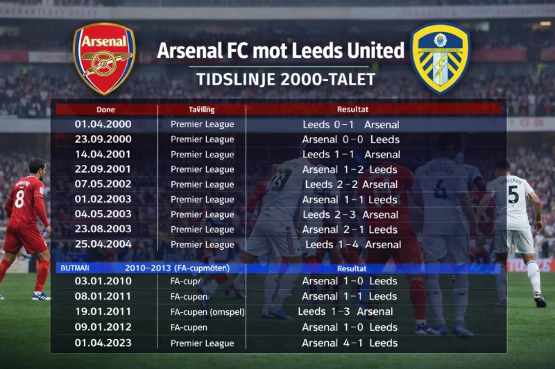 arsenal leeds tidslinje