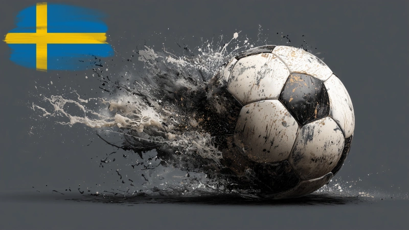 svenska flagga och fotbo